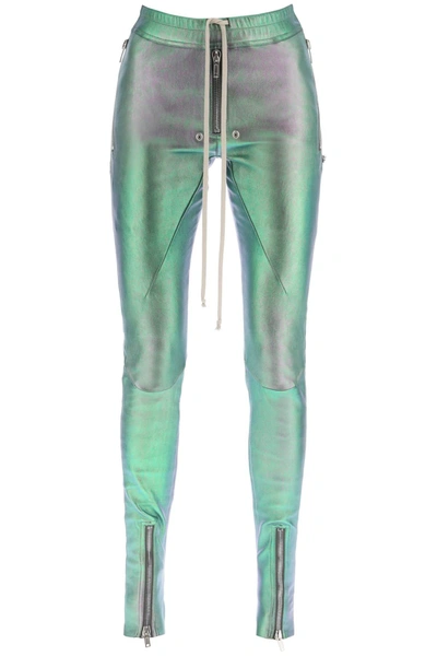 Shop Rick Owens 'gary' Iridescent Leather Pants Women In Multicolor