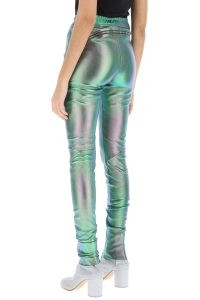 Shop Rick Owens 'gary' Iridescent Leather Pants Women In Multicolor