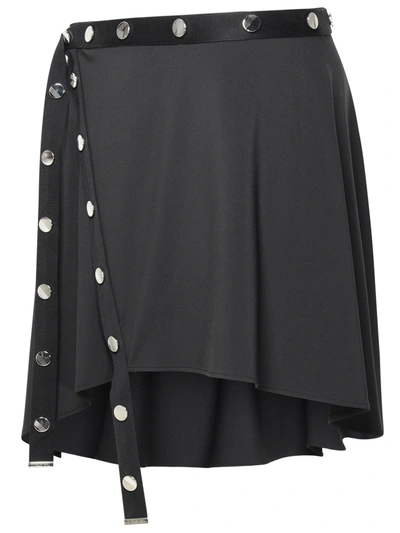 Attico Asymmetrischer Minirock Aus Stretch-jersey In Black