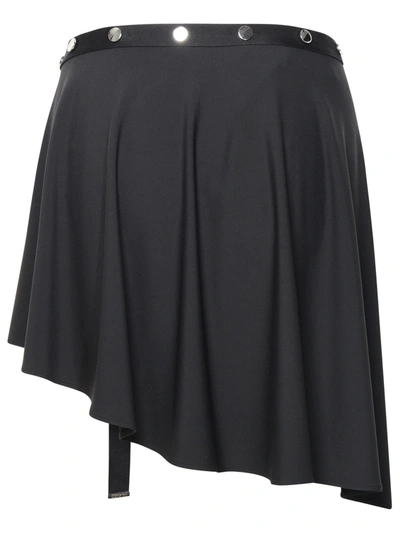 Attico Asymmetrischer Minirock Aus Stretch-jersey In Black