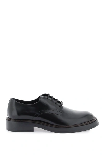 Shop Tod's Leather Lace-up Shoes Men In Black