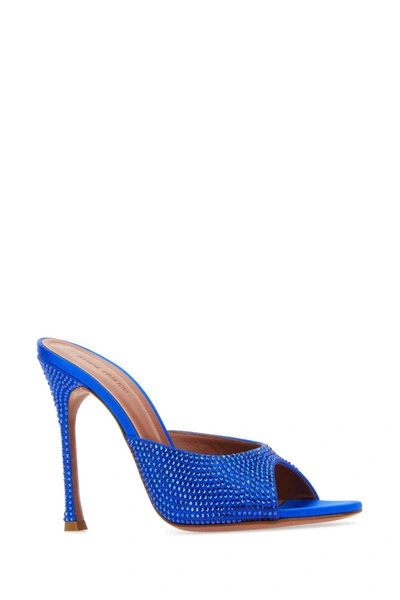 Shop Amina Muaddi Sandals In Blue