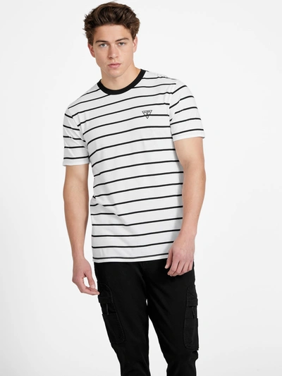 Shop Guess Factory Eco Larry Striped Tee In White