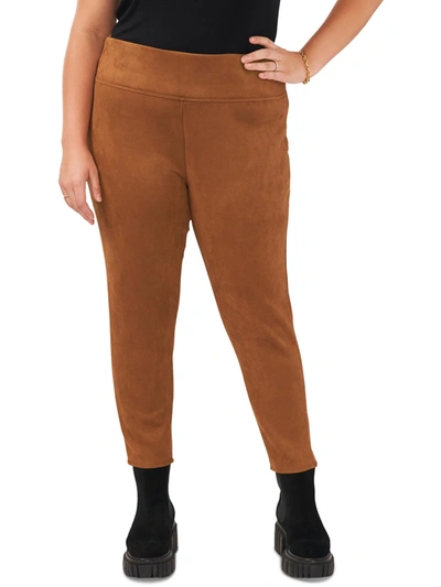 Shop Vince Camuto Plus Womens Faux Suede Pull On Leggings In Brown