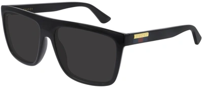 Shop Gucci Gg0748s 001 Flattop Sunglasses In Grey