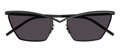 Shop Saint Laurent Sl 637 001 Geometric Sunglasses In Grey