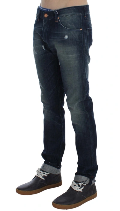 Shop Acht Sleek Slim Fit Italian Denim Men's Jeans In Blue