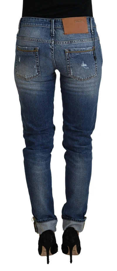 Shop Acht Sleek Skinny Low Waist Denim Women's Jeans In Blue