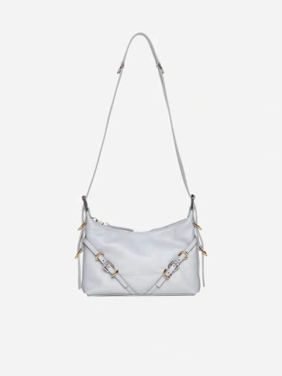 Shop Givenchy Voyou Leather Mini Bag In Light Grey
