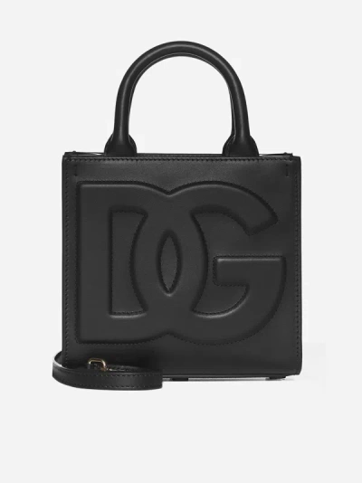 Shop Dolce & Gabbana Dg Daily Leather Small Tote Bag In Black