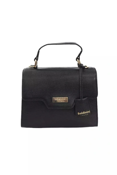 Shop Baldinini Trend Elegant Black Shoulder Bag With Golden Women's Accents