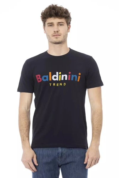 Shop Baldinini Trend Trendy Blue Round Neck Cotton Men's Tee