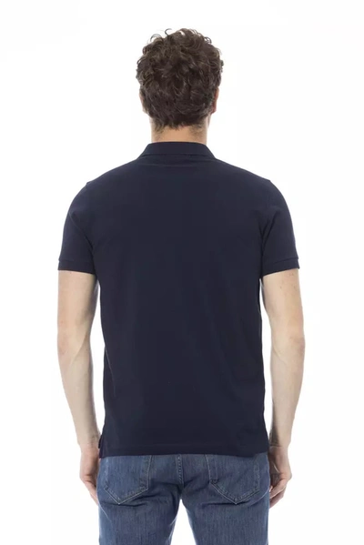 Shop Baldinini Trend Chic Short Sleeve Blue Polo Embroidery Men's Detail