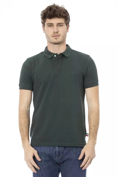 Shop Baldinini Trend Chic Embroidered Cotton Polo Shirt In Men's Green
