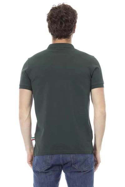 Shop Baldinini Trend Chic Embroidered Cotton Polo Shirt In Men's Green