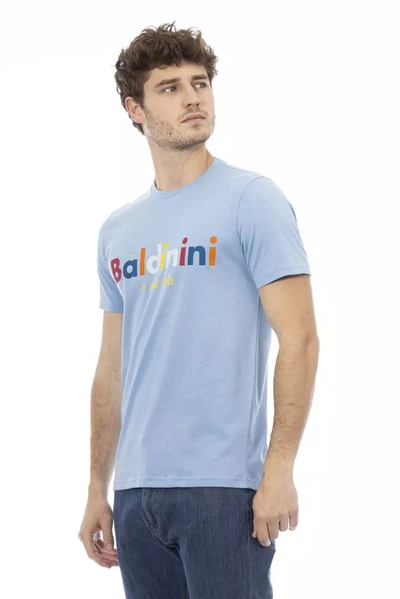 Shop Baldinini Trend Elegant Light Blue Short Sleeve Men's Tee