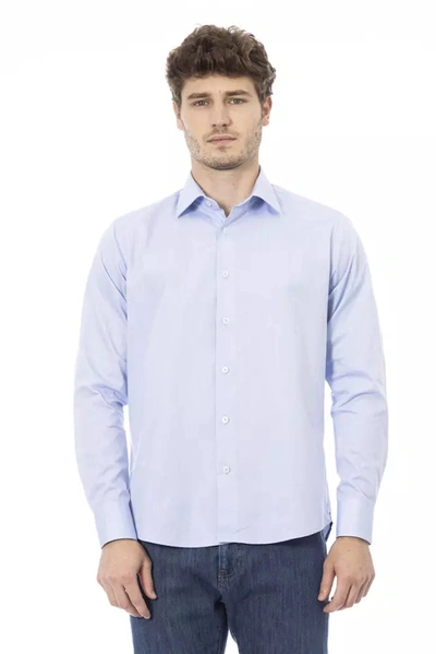 Shop Baldinini Trend Light-blue Cotton Men's Shirt