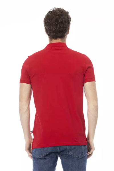 Shop Baldinini Trend Elegant Embroidered Red Polo Men's Shirt