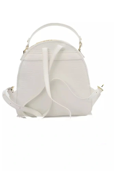 Shop Baldinini Trend Elegant White Backpack With Golden Women's Accents