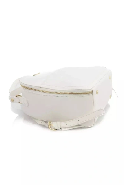 Shop Baldinini Trend Elegant White Backpack With Golden Women's Accents