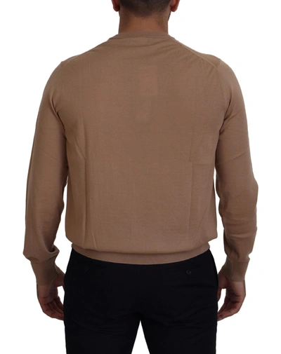 Shop Dolce & Gabbana Beige Cashmere Crewneck Pullover Men's Sweater