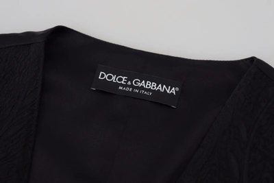 Shop Dolce & Gabbana Elegant Black Silk Blend Waistcoat Women's Vest