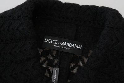 Shop Dolce & Gabbana Classic Button Down Knitted Long Women's Jacket In Black