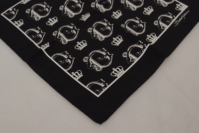 Shop Dolce & Gabbana Elegant Silk Square Men's Men's Scarf In Black