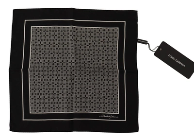 Shop Dolce & Gabbana Elegant Black Silk Geometric Scarf For Men's Men