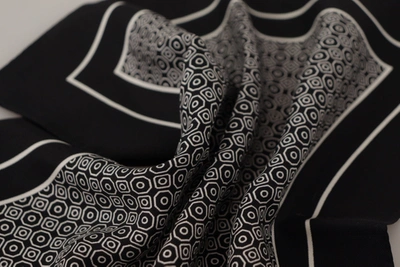 Shop Dolce & Gabbana Elegant Black Silk Geometric Scarf For Men's Men