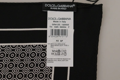 Shop Dolce & Gabbana Elegant Black Silk Geometric Scarf For Men's Men