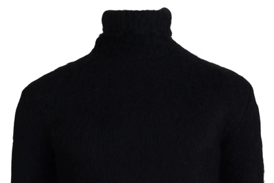 Dolce & Gabbana Black Gold Turtleneck Mohair Pullover S Sweater In Black
