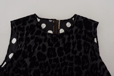 Shop Dolce & Gabbana Elegant Leopard Pattern Mini Shift Women's Dress In Black