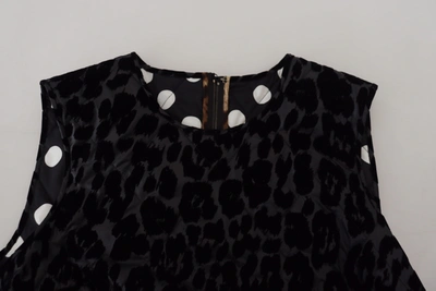 Dolce & Gabbana Black Leopard Shift Mini Polyester Dress In Black
