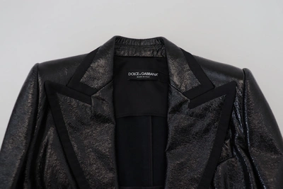 Dolce & Gabbana Black Long Sleeves Crop Blazer Cotton Jacket In Black