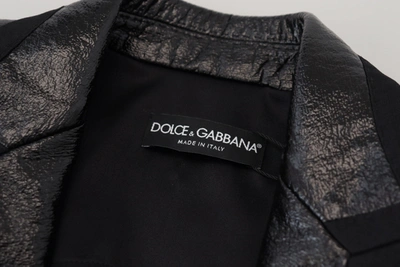 Dolce & Gabbana Black Long Sleeves Crop Blazer Cotton Jacket In Black
