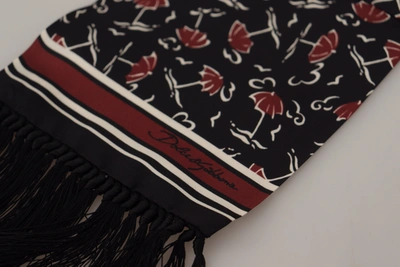 Shop Dolce & Gabbana Elegant Silk Men's Scarf Wrap - Black And Men's Red
