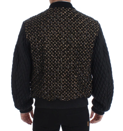 Shop Dolce & Gabbana Black Sequined Goatskin Men's Jacket