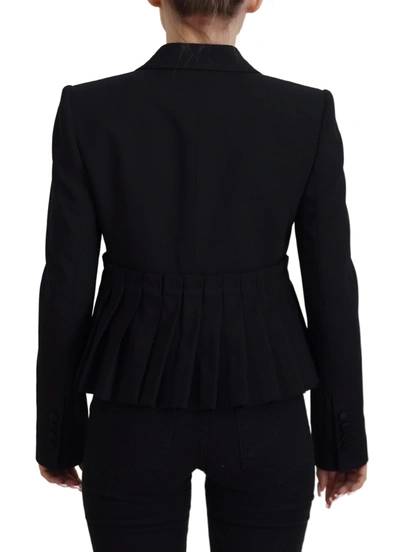 Dolce & Gabbana Black Single Breasted Fit Blazer Wool Jacket In Black