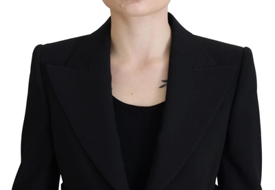 Dolce & Gabbana Black Single Breasted Fit Blazer Wool Jacket In Black
