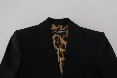 Dolce & Gabbana Black Single Breasted Fit Blazer Wool Jacket In Black