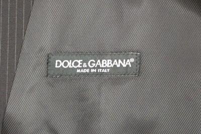 Dolce & Gabbana Black Striped Wool Single Breasted Vest In Black
