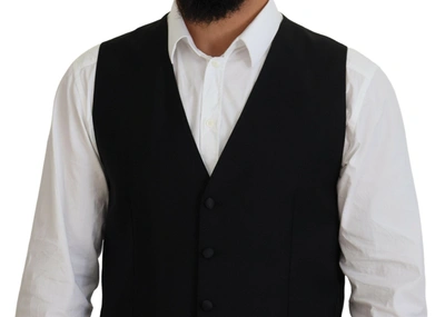 Shop Dolce & Gabbana Elegant Single Breasted Formal Men's Vest In Black