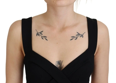 Dolce & Gabbana Black Cut Out Sleeveless Bodycon Midi Dress In Black