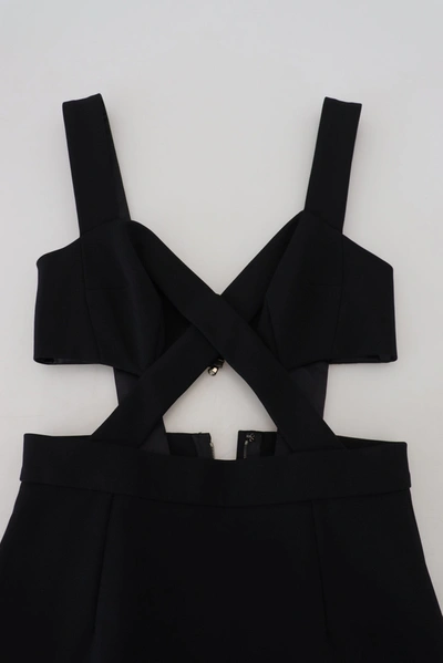 Dolce & Gabbana Black Cut Out Sleeveless Bodycon Midi Dress In Black