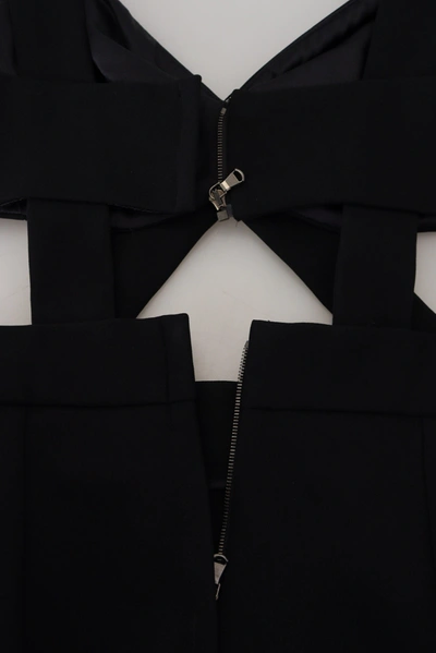 Dolce & Gabbana Black Cut Out Sleeveless Bodycon Midi Dress In Black