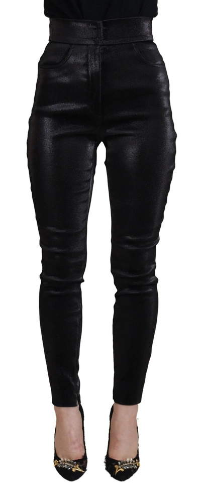 Shop Dolce & Gabbana Elegant Black Denim Pants - Tailored Women's Fit