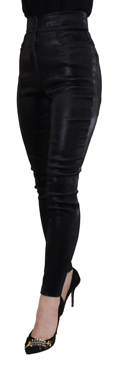 Dolce & Gabbana Black Washed Cotton Skinny Denim Jeans In Black