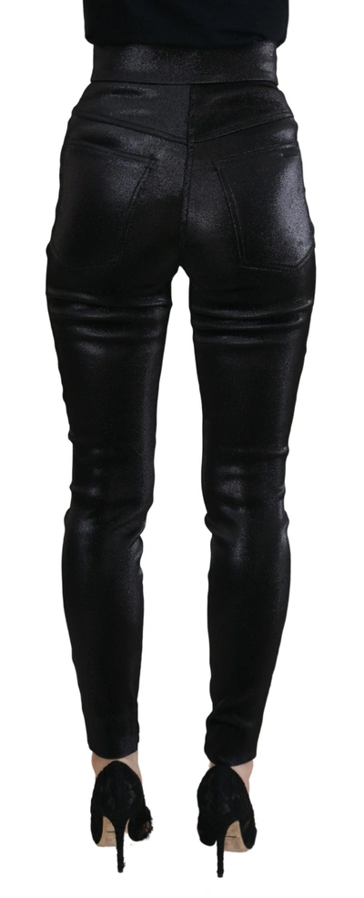 Dolce & Gabbana Black Washed Cotton Skinny Denim Jeans In Black