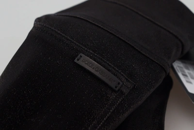 Dolce & Gabbana Black Washed Cotton Skinny Denim Jeans In Black